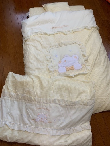 ベビー布団セット 黄色 中古美品