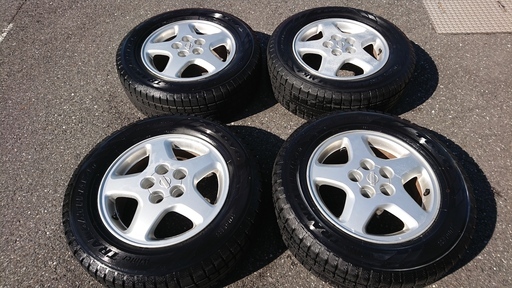 スタッドレスタイヤ・ホイール4本セット エクストレイル・エルグランドなどに　215/65R16 5穴 日産純正アルミ＋トーヨーウィンタートランパスMK4α 2016年