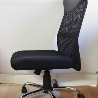 7cmガス昇降機能付きハイバックオフィスチェア２台｜事務所椅子｜ブラックの画像