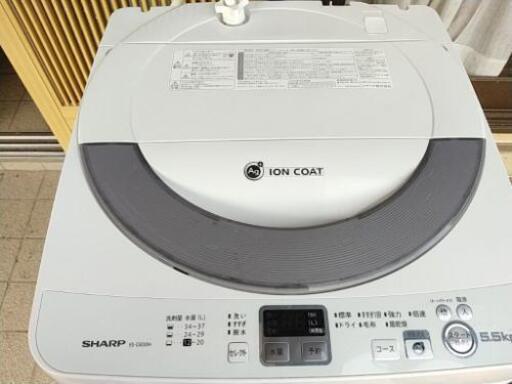 近隣配送無料★シャープ 5.5kg 全自動洗濯機 SHARP 人気の穴なし槽 ES-GE55N 簡易乾燥機能付き★くず取りネット新品に交換します☆送料込み(地域限定)☆直接引き取り歓迎☆早期受け取り希望☆