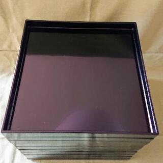 茶懐石盆 輪島塗♪ 10枚 横30.5cm幅30.5cm高3cmの画像