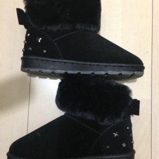 ムートンブーツ   黒 24cmショートブーツ 新品