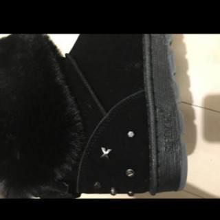 ムートンブーツ   黒 24cmショートブーツ 新品の画像