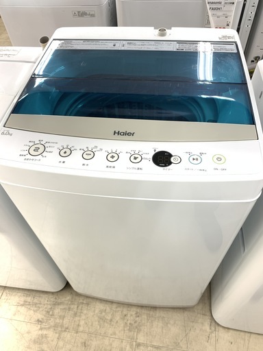 J146 【動作確認、クリーニング済】 ハイアール　全自動洗濯機6Kg　JW-C60A　2019年製　給水、排水ホース付き！動作保証あります