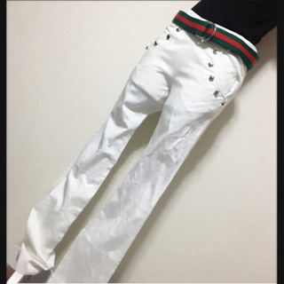 【Callaway GOLF】スタッズタイトストレートパンツ 白...