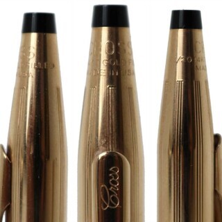 CROSS / クロス 旧ロゴ ボールペン&シャープペンセット センチュリー 1/20 14KT GOLD FILLED MADE IN U.S.A. ゴールド 箱 回転式 NTの画像