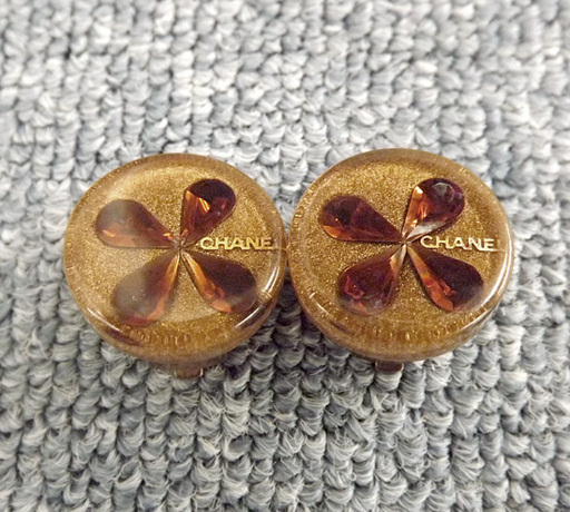 CHANEL シャネル クローバーイヤリング ゴールドカラー×ブラウン系 札幌 西岡店