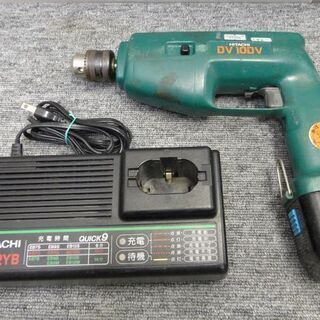 セール中につき、通常特価5,478円より30%引きの3,834円!　HITACHI 日立工機 コードレス振動ドリル 10mm DV 10DV 1500rpm 無段階変速 バッテリー式 ケース 充電器 バッテリー付きの画像