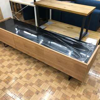 日本製 テレビ台　シャビーナチュラル　天然木 収納付[幅180] （展示品★美品）