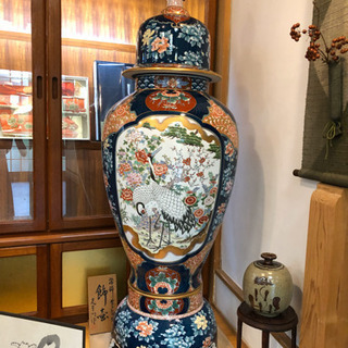 □有田焼 錦壺[沈香壺 飾り壺 超特大] □