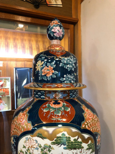 ■有田焼 錦壺[沈香壺 飾り壺 超特大] ■ 