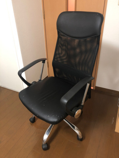 キャスター付き　レザーチェアー　椅子