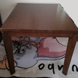 ダイニングこたつ４点セット　幅90ｃｍ　ブラウン　専用布団付き！　美品です！の画像