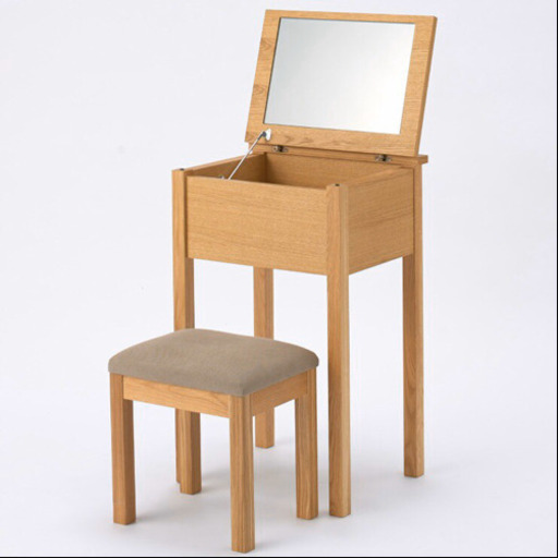 無印良品　オーク材ドレッサー　スツール付き　鏡台