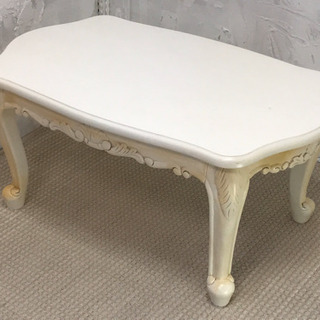 アンティーク風　ローテーブル×チェア2脚セット　姫系の画像