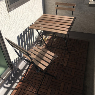 イケア テーブル＆チェア2脚 屋外用