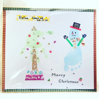 月1の手形アート✿スノーマン☃&ツリー🎄を作ろう♪