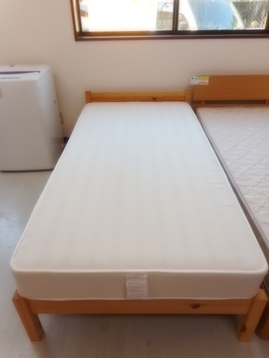 【リサイクルサービス八光　田上店　配達・設置OK】　木目調　シングルベッド