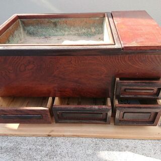 値下げアンティーク火鉢 ☆値下げ☆火鉢 木製火鉢 灰入り アンティーク