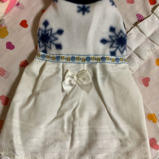 ハンドメイド犬服 フリース切り替えワンピ S～M