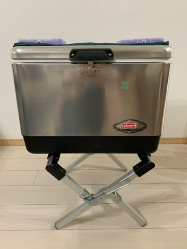 コールマンスチールベルトクーラーボックス、クーラースタンド、保冷剤セット