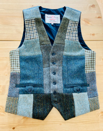 Harris Tweed ベスト　メンズ　（Blue）