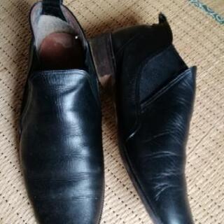 黒牛革　ブーツ　24の画像