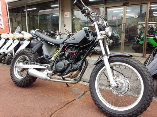 NO.2952　ＴＷ２００　セル付き　ロンスイ＆スカチューン　スーパートラップマフラー　アップハンドル　ブラック　☆彡