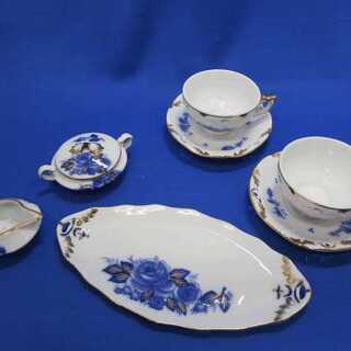 【未使用品】Ann 食器セット ティータイム ブルーローズセット 引き出物　【中古】の画像