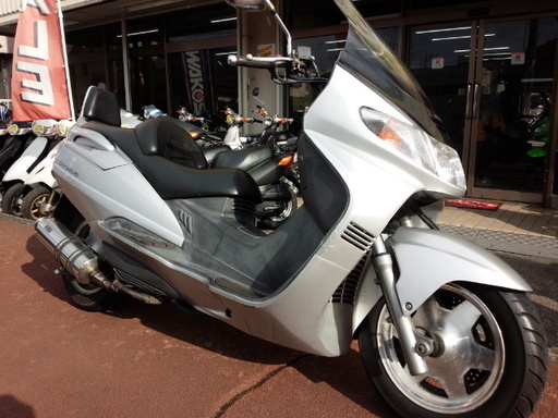 NO.2957　スカイウェーブ２５０　ＣＪ４１Ａ　ＢＥＡＭＳステンレスマフラー　シルバー ☆彡