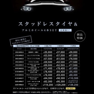 新品　スタッドレス　アルミホイール　セット　送料込　下取　買取も