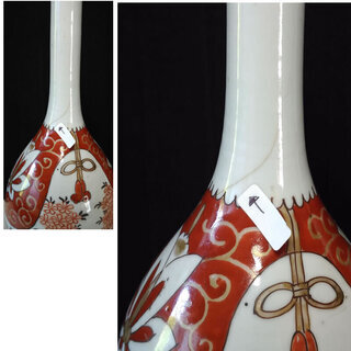 c297 古伊万里 色絵 お神酒徳利 一対 徳利 木箱入りの画像