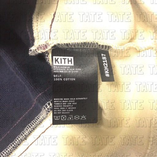 正規品 KITH キス パネルボーダーロゴパーカー アイボリー