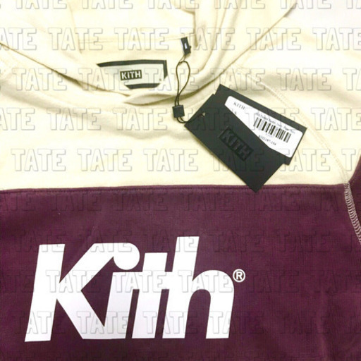 正規品 KITH キス パネルボーダーロゴパーカー アイボリー