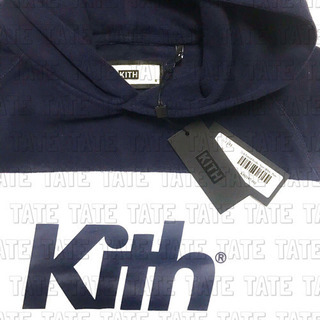 正規品 KITH キス パネルボーダーロゴパーカー ネイビーの画像