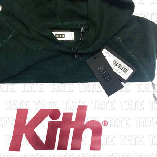 正規品 KITH キス パネルボーダーロゴパーカー グリーン