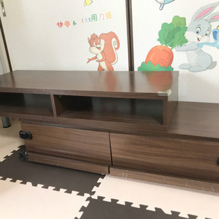 伸長式テレビ台(108-199cm ブラウン)の画像