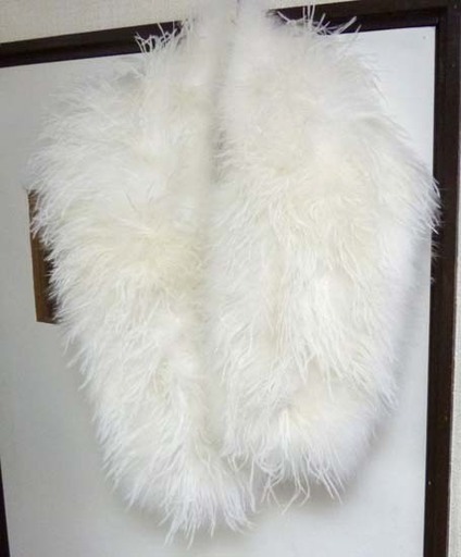 美品 ladies FASHION レディースファッション オーストリッチ 羽毛100％ フェザーショール ファー 振袖 成人式 入学式 卒業式など