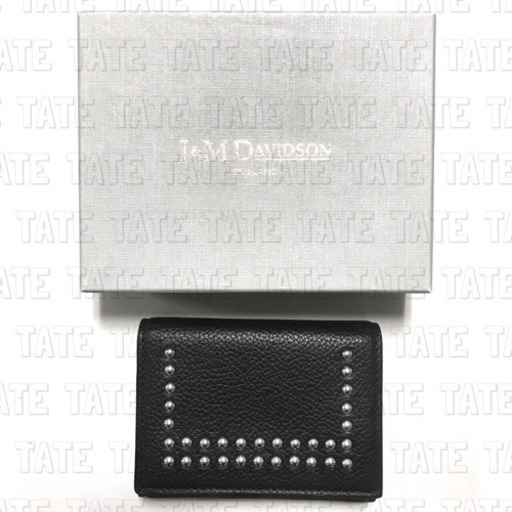 正規品 J&M Davidson 三つ折り財布 スタッズ ブラック