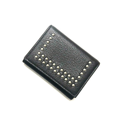 正規品 J&M Davidson 三つ折り財布 スタッズ ブラック