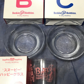 【未使用品】SNOOPY/スヌーピー ガラスボウル2種 グラス 1種の画像