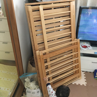 ベビーベッド ベビーサークル 木製の画像