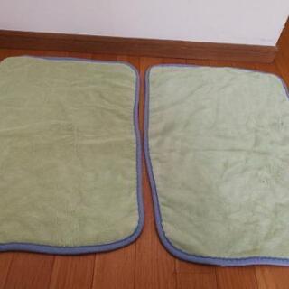 ペット用(犬、猫)黄緑色毛布2枚組セットの画像