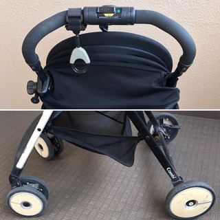 Combi F2 ベビーカー ホワイト ライナー ホイールカバー 荷物フック付きの画像