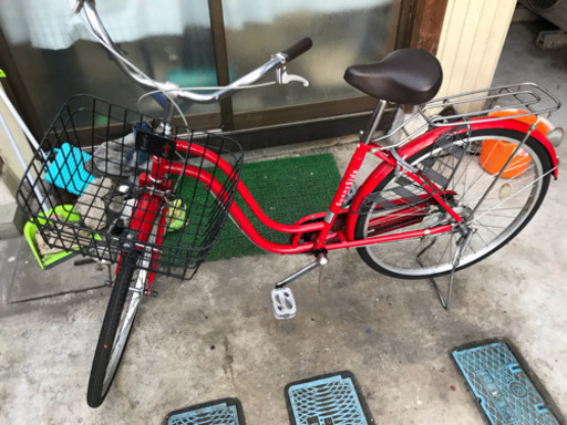 26インチギア無し自転車赤売ります
