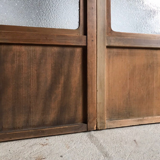 ダイヤガラス 扉 引き戸 4枚 セット 古材 古民家 ガラス カフェ アンティーク aの画像