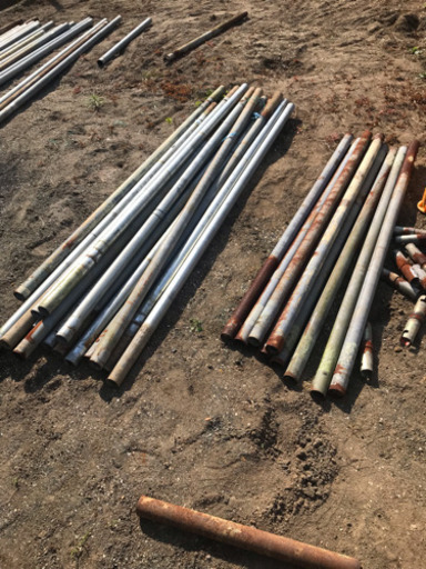 単管パイプ、自在クランプなどセットで