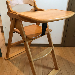 木製ハイチェア 子ども食卓椅子の画像