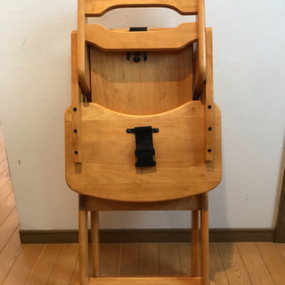 木製ハイチェア 子ども食卓椅子の画像