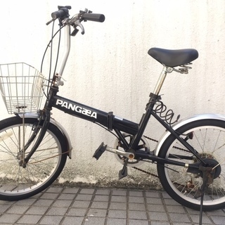 PANGAEA　折り畳み自転車 ノーパンク シマノ6段変速 折りたたみ自転車 カゴ・泥除け標準